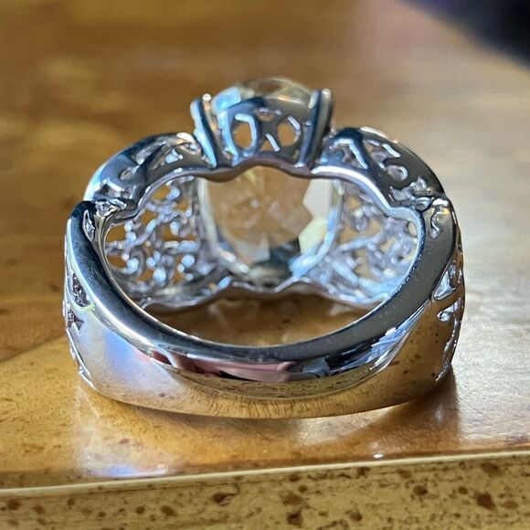 Yellow Labradorite Sterling Silver Ring Size 5.75 - Picture 5 of 9